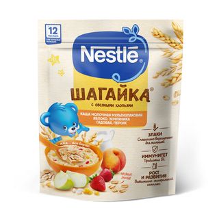 Каша Шагайка Молочная Мультизлаковая С Овсяными Хлопьями: Яблоко, Земляника Садовая, Персик, С 12 Ме