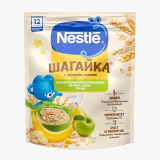 Каша Шагайка Молочная Мультизлаковая С Яблоком, Бананом, Грушей С 12 Мес 190г С Бифидобактериями Bl