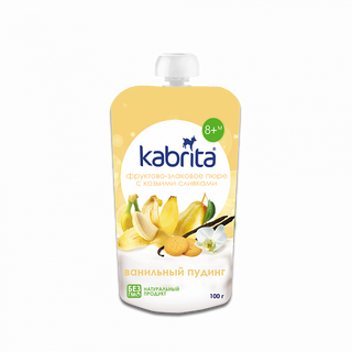 Kabrita® Фруктово-злаковое Пюре С Козьими Сливками «ванильный Пудинг» Для Детей С 8 Мес
