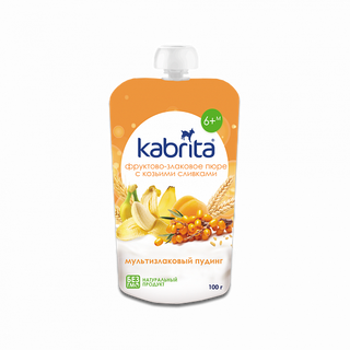 Kabrita® Фруктово-злаковое Пюре С Козьими Сливками «мультизлаковый Пудинг» Для Детей С 6 Мес