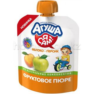 Агуша Пюре Фруктовое Я Сам Яблоко-персик 90 Г