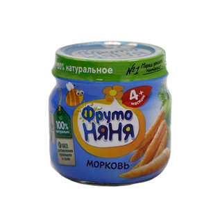 Фрутоняня Пюре Морковь 4месяцев 80 Г
