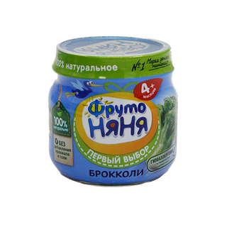 Фрутоняня Пюре Натуральное Из Капусты Брокколи 80 Г