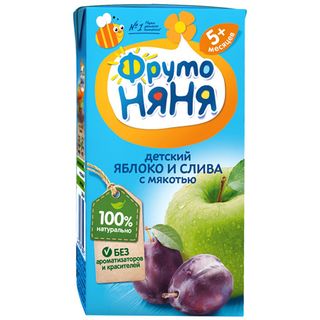 Фрутоняня Нектар Яблочно-сливовый С Мякотью С 5 Месяцев 0,2 Л