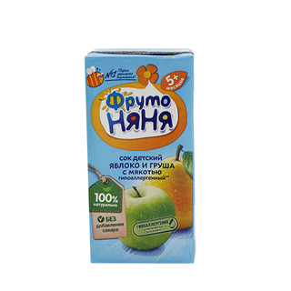 Фрутоняня Сок С Мякотью Яблочно-грушевый С 5 Месяцев 0,2 Л