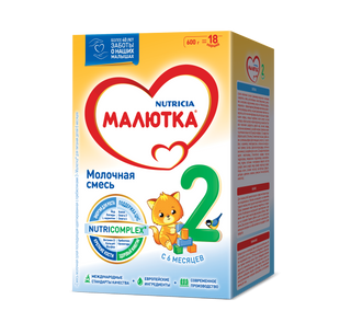 Малютка Молочная Смесь 2 Для Детей С 6 Месяцев 600 Г