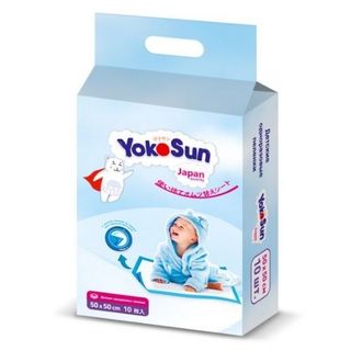Yokosun Одноразовые Пеленки С Липкой Лентой Для Фиксации 50 X 50 См Детские П/эт Пакет № 10 Шт