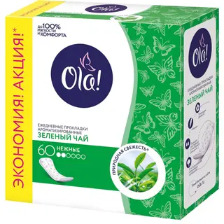 Ola Прокладки Зеленый Чай Ежедневные № 60 Шт
