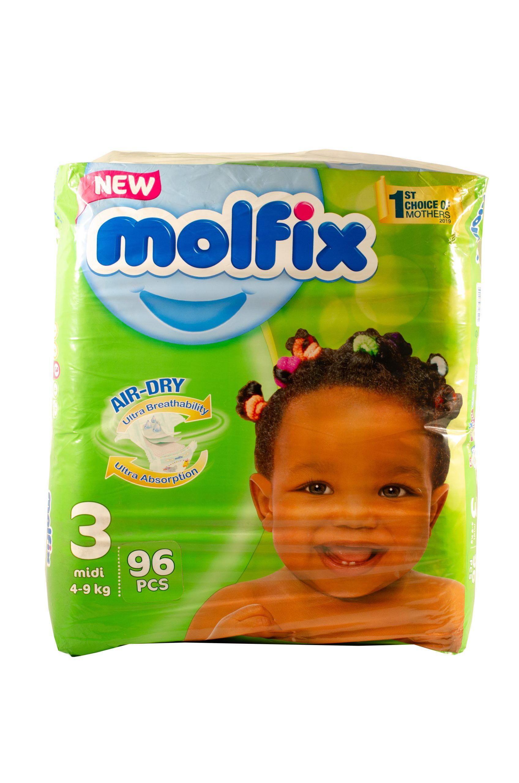 Molfix Midi Baby Diaper, 4-9Kg, 96Pcs