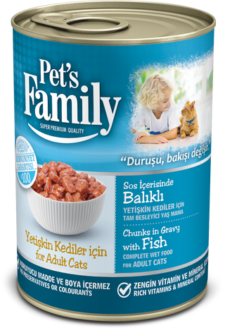 კონსერვი PetsFamily კატისთვის თევზით 400 გრ