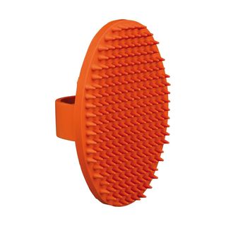 Brosse pour chien en caoutchouc orange, 9-13cm