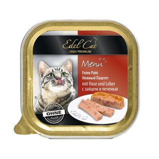 Pate de lapin haut de gamme Edel Cat pour chats, 100g