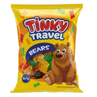 Цукерки желейні "tinky travel bears", 70 г