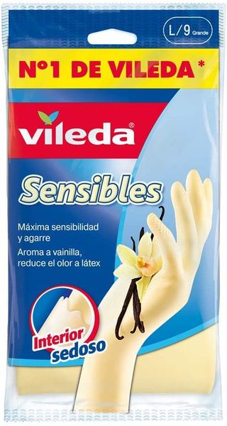 Vileda Sensitive Cleaning  Gloves Latex Vanilla L