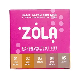 Zola Набір Фарб Для Брів З Колагеном У Саше Eyebrowtintwith Collagen 5x5ml