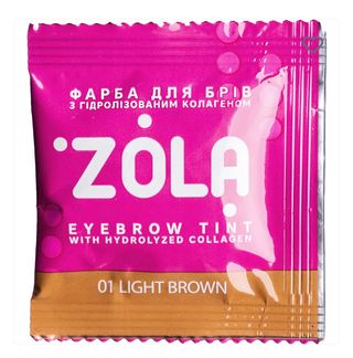 Zola  Фарба Для Брів У Саше З Колагеном  Eyebrow Tint 01 Brown