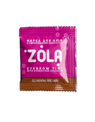 Zola  Фарба Для Брів У Саше З Колагеном  Eyebrow Tint  02 Brown