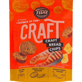 Грінки Flint Craft Grenki Сьомга та сир житньо-пшеничні 80 г