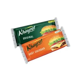 24 Tranches de fromage fondu original + 24 tranches cheddar 400g - KHAYRAT