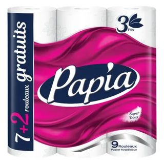 Papier hygiénique compact 3 plis x9 rouleaux - PAPIA