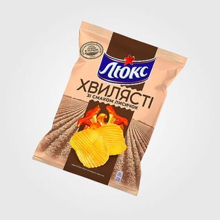 Чипси Рифлені «люкс» Зі Смаком Лисичок, 125г