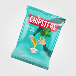 Чипси Картопляні «chipsters» Зі Смаком Сметани Із Зеленню, 130г