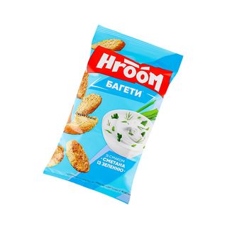 Сухарики Багетні Hroom Зі Смаком Сметани З Зеленню, 60г