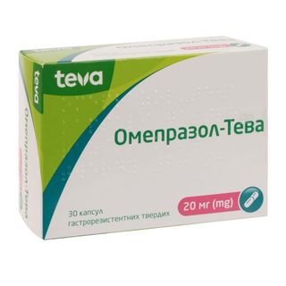 Омепразол-тева Капсули Гастрорезистентні 20 Мг Блістер №30