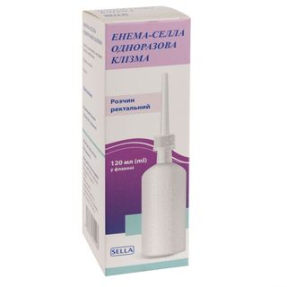 Енема-селла Одноразова Клізма Розчин Ректальний 22 Г Флакон 120 Мл