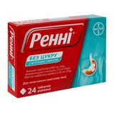Ренні Без Цукру Таблетки Жувальні Блістер З М'ятним Смаком №24