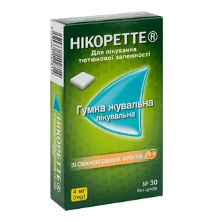 Нікоретте Зі Смаком Свіжих Фруктів Жувальні Гумка Лікувальна 4 Мг Блістер №30