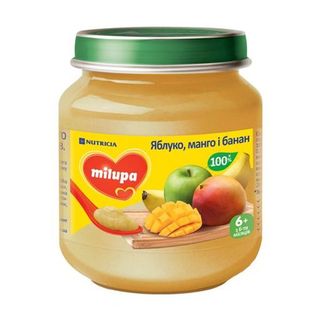 Пюре Дитяче Фруктове Яблуко-манго-банан Milupa З 6 Місяців 125 Г