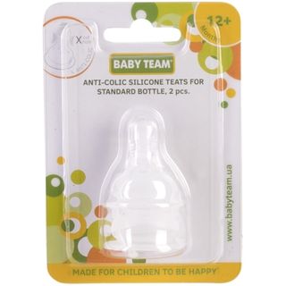 Бебі Тім Соска Силіконова Антиколікова 12+ 2шт