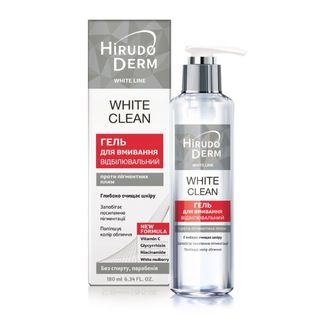 Гель Для Вмивання Відбілюючий White Clean Hirudo Derm White Line 180 Мл