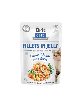 Brit Care Cat Pouch Fillets in Jelly Choice Chicken with Cheese enriched with Carrot & Rosemary 85g