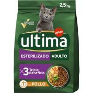 Alimento seco de pollo gato esterilizado ULTIMA, saco 2,5 kg