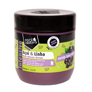 Маска Real Natura SUPER HAIR FOOD AÇAÍ E LINHO для сухого та кучерявого волосся 500 мл