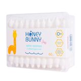 Honey Bunny Дитячі Ватні Палички З Обмежувачем 60шт