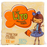 Lito Серветки Столові 24*24 Кольорові, 100шт