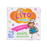Lito Серветки Столові 24*24 Білі,50шт