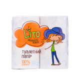 Літо Туалетний Папір Білий, 2-х Шар., 4шт