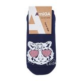 ***аміга Шкарпетки Жіночі Чешки Махрові Р 23-25 Тигр В Окулярах Сині