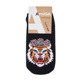 ***аміга Шкарпетки Жіночі Чешки Махрові Р 23-25 Тигриця Чорні