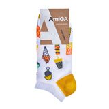 ***аміга Шкарпетки Жіночі Укорочені Р.23-25 Морозиво Білі