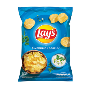 Чіпси Lays Зі Смаком Сметани Та Зелені (120г)