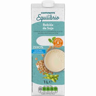 Bebida Vegetal de Soja sem Açúcar Continente Equilíbrio (emb. 1 lt)