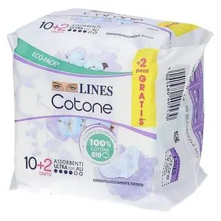 LINES - Cotone Bio Ultra Con Ali 12 Pezzi - 982396107
