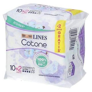 LINES - Cotone Bio Ultra Con Ali 12 Pezzi - 982396107