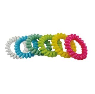Fermacoda Spirale In Gomma 6 Pezzi Colori Assortiti - 977633585