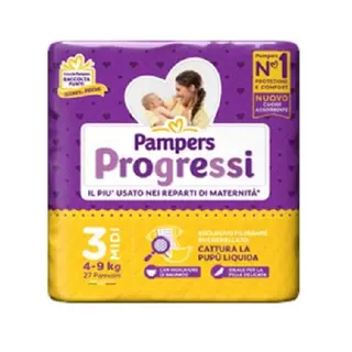 PAMPERS - Progressi Midi Taglia 3 27 Pannolini 4-9 Kg - 986460754